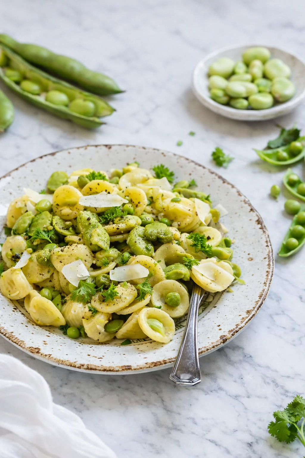 2. pasta e fave with garlic and olive oil