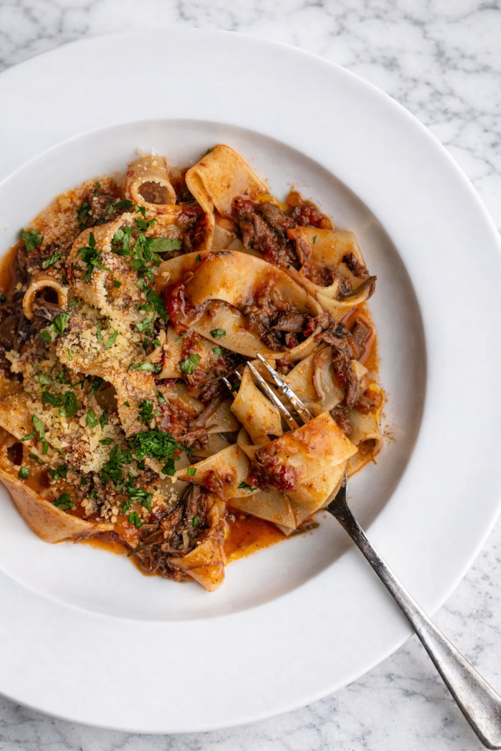 1. short rib ragu served over pappardelle pasta